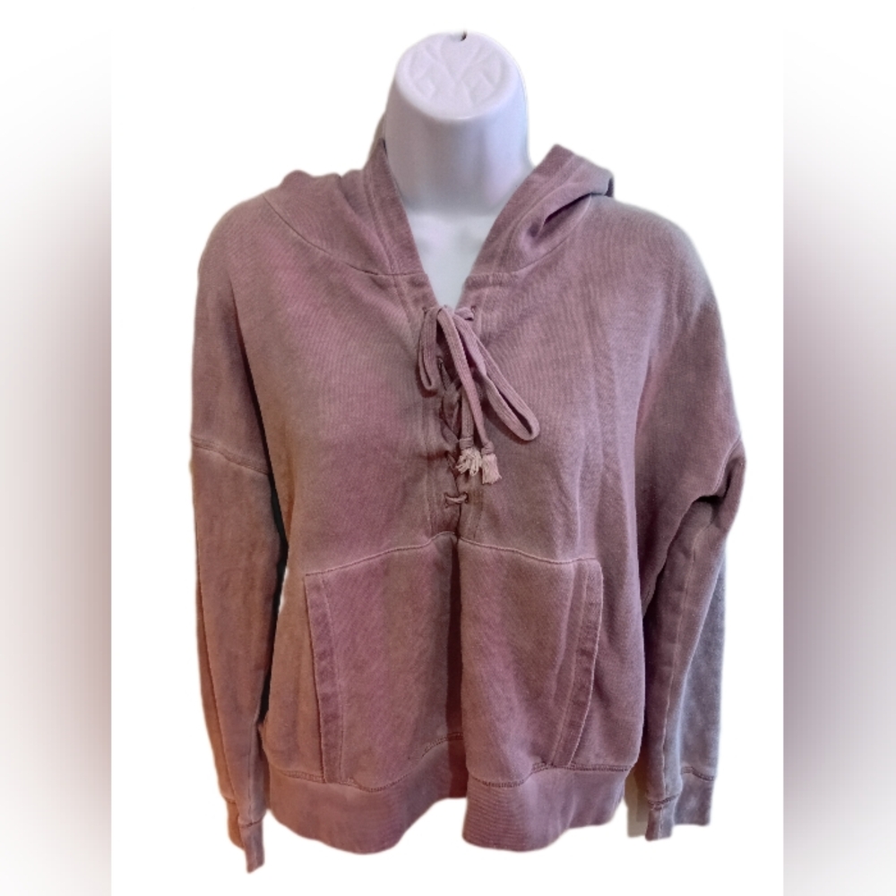 American Eagle Outfitters Purple Boxy Long Sleeve Hoodie